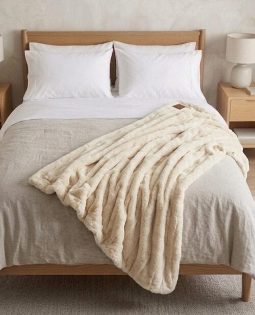PIERRE CARDIN SUPER SOFT BUBBLE/FLANNEL THROW - 220 X 200