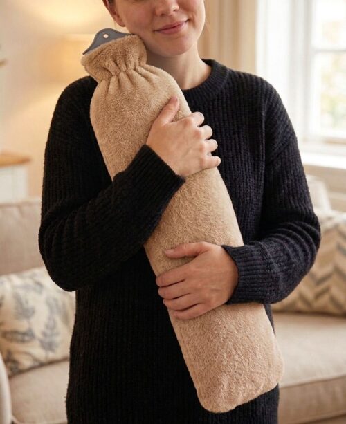 LONG HOT WATER BOTTLE W/ASST FLUFFY COVER - Image 3
