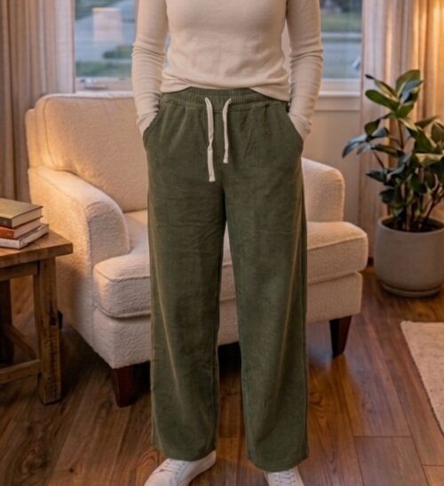 LDS CORDUROY FLAIR JOGGER W/INNER FLEECE - Image 2