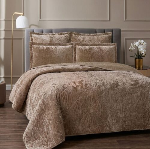 SESLI ARCH 5PC SUPER KING QUILT - 240 X 260CM - ATLANTIC BEIGE