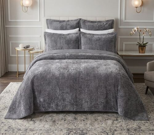 WhatsApp Image 2026-05-26 at 11.28.36 SESLI ARCH 5PC SUPER KING QUILT - 240 X 260CM - ARCH GREY - Image 1