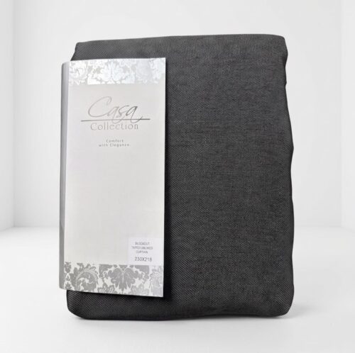 BUNDLE 2 - TAPED UNLINED JACQ BLOCKOUT CURTAIN - 230 X 218 - Image 2