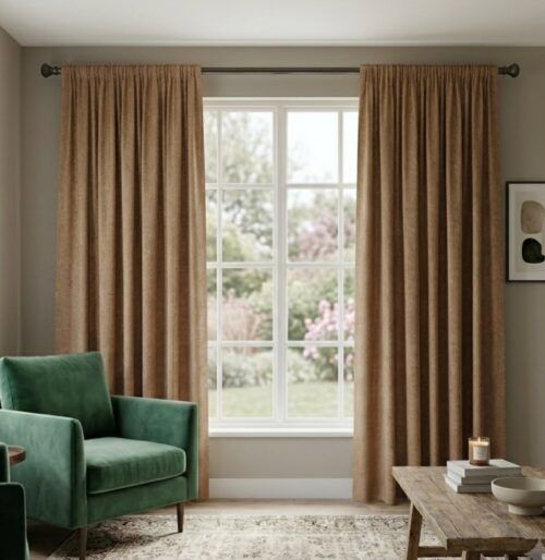 BUNDLE 2 - TAPED UNLINED JACQ BLOCKOUT CURTAIN - 230 X 218