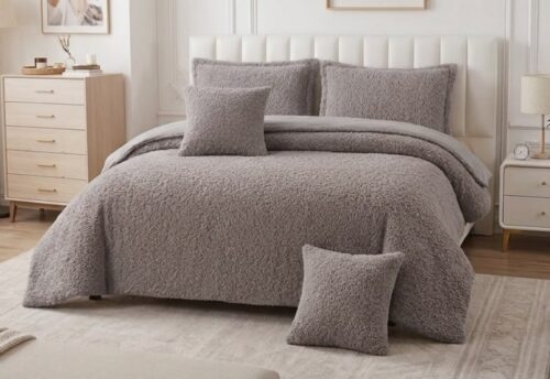 MFD 5PC FAUX FUR BED SPREAD -  240 X 260CM - Image 2