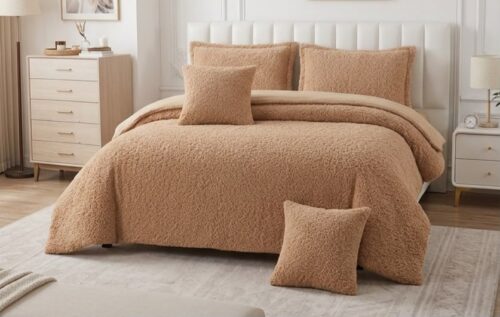 MFD 5PC FAUX FUR BED SPREAD -  240 X 260CM