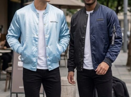 BUNDLE OF 2 - BOOHOO MENS L/S SATIN BOMBA  JACKET - FULL ZIP