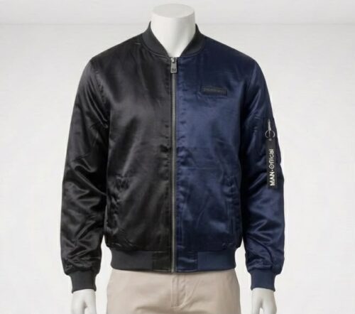 BUNDLE OF 2 - BOOHOO MENS L/S SATIN BOMBA  JACKET - FULL ZIP/BUTTON UP - Image 3