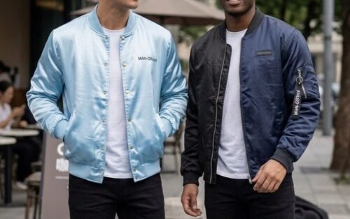 BUNDLE OF 2 - BOOHOO MENS L/S SATIN BOMBA  JACKET - FULL ZIP/BUTTON UP
