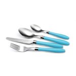 S/STEEL CUTLERY SET W/PLASTIC HANDLE - 24PC