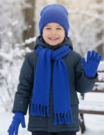 KIDS WINTER KNITTED 3PC SET - BEANIE/GLOVE/SCARF