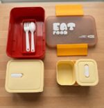 EAT FOOD LUNCH BOX SET W/UTENSILS -  3PC