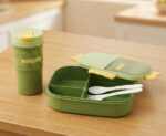 GRID LUNCH BOX  SET W/UTENSILS & 550ML BOTTLE - Image 3