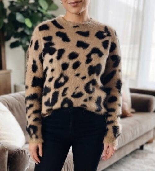 LADIES L/S KNITTED ANIMAL JERSEY
