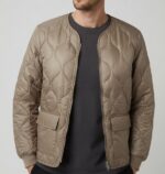 BOOHO MENS L/S FULL ZIP QUILTED JACKET W/FRONT POCKET