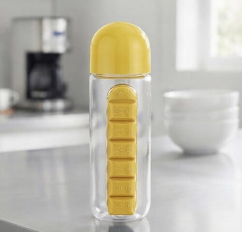 ACRYLIC WATER BOTTLE W/ SIDE PILL ATTACHTMENT - Image 4