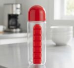 ACRYLIC WATER BOTTLE W/ SIDE PILL ATTACHTMENT