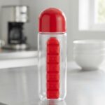ACRYLIC WATER BOTTLE W/ SIDE PILL ATTACHTMENT