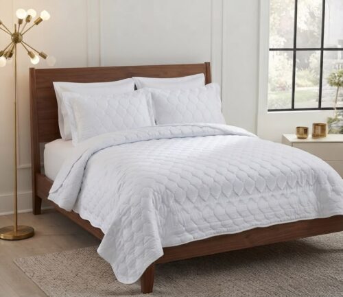 CARDUCCI MATT SATIN 5PC QUILT SET - 260 X 270CM