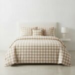OPUS 1 GINGHAM 165TC CHECK D/COVER SET - QUEEN