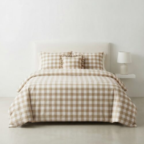 OPUS 1 GINGHAM 165TC CHECK D/COVER SET - QUEEN