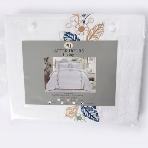 WASHED POLYESTER EMBROIDERED DUVET COVER SET - DOUBLE - Image 2