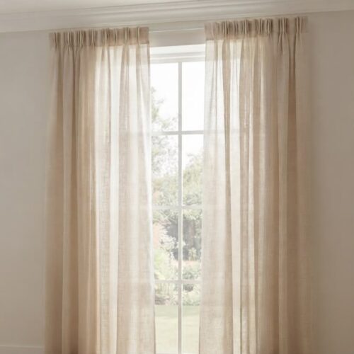 CASA COLLECTION UNLINED SHEER TAPE CURTAIN – 230 × 218CM