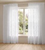 CASA COLLECTION EMBROIDERED UNLINED SHEER TAPE CURTAIN – 230 × 218CM
