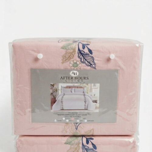 WASHED POLYESTER EMBROIDERED DUVET COVER SET - DOUBLE - Image 2