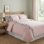 WASHED POLYESTER EMBROIDERED DUVET COVER SET - DOUBLE