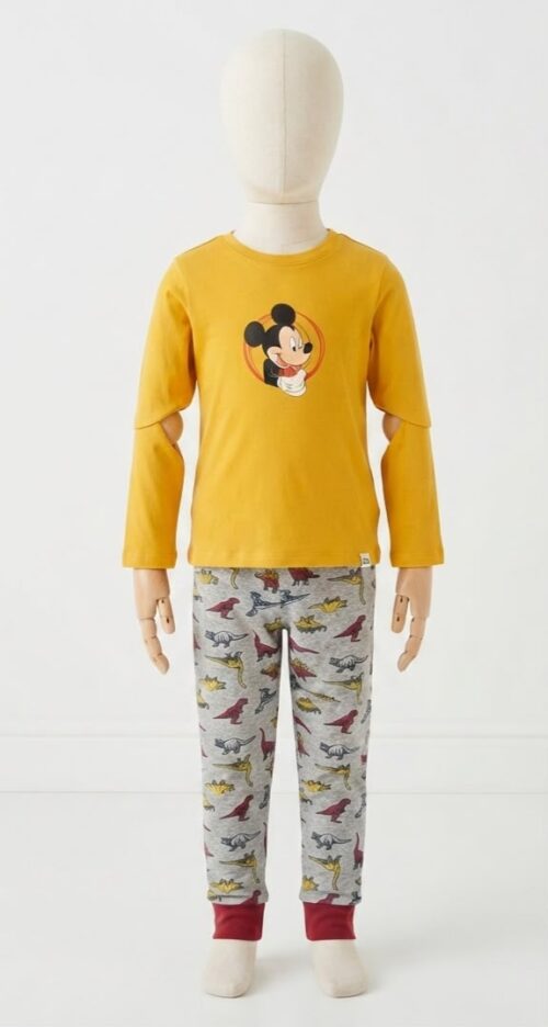 PB KIDS 2-PIECE LONG SLEEVE PYJAMA SET – MICKEY MOUSE PRINT - Image 2