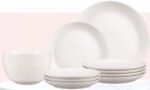 COSMO LA OPALA 12-PIECE PLAIN WHITE DINNER SET