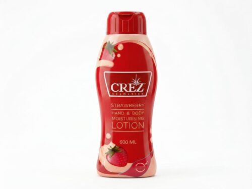 straw CREZ BODY LOTION STRAWBERRY 600ML - Image 1