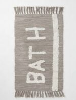 TUFTED PRINT BATHROOM MAT WITH TASSELS – 50 X 80CM - Image 2