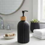 RIBBED GLASS SOAP DISPENSER