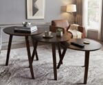 MULTIFUNCTIONAL 3-PIECE ROUND COFFEE TABLE SET