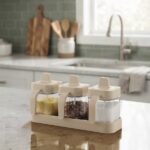 HYGIENIC GLASS SPICE JAR SET – 3 PIECES WITH LIDS & SPOONS - Image 2