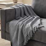 HOME SAZZ KNITTED PLAIN THROW – 130 X 160CM – GREY