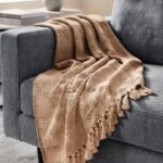 HOME SAZZ KNITTED PLAIN THROW – 130 X 160CM – BROWN