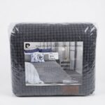 PRINTED HOUNDSTOOTH QUILT SET – 3 PIECES – 240 X 240CM - Image 6