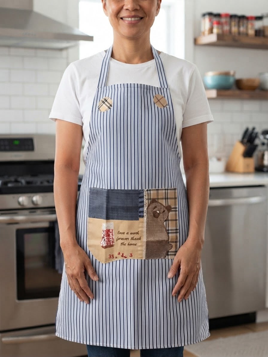 WhatsApp Image 2026-09-09 at 11.04.46 KITCHEN HOUSEHOLD APRON – BEAR PRINT - Image 1