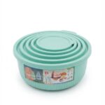 MASTERCOOK 6PC ROUND PLASTIC CONTAINER SET-RIBBED DESIGN - Image 2