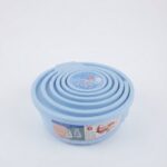 MASTERCOOK 6PC ROUND PLASTIC CONTAINER SET-RIBBED DESIGN - Image 3