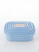 MASTERCOOK 6PC RECTANGULAR PLASTIC CONTAINER SET-RIBBED DESIGN