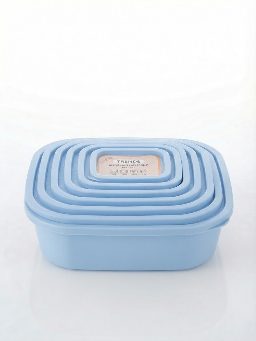 WhatsApp Image 2026-09-30 at 16.48.00 MASTERCOOK 6PC RECTANGULAR PLASTIC CONTAINER SET-RIBBED DESIGN - Image 1