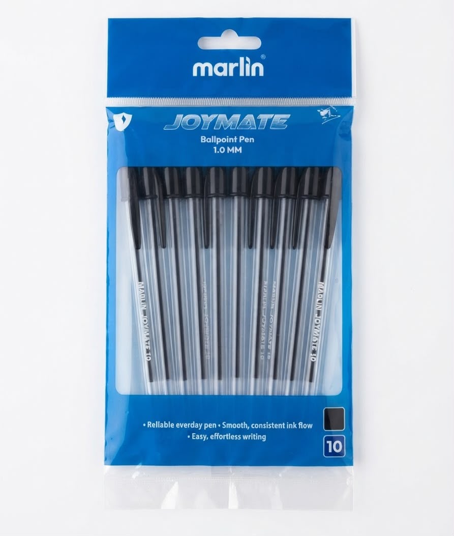 WhatsApp Image 2026-10-08 at 14.10.25 MARLIN ASTRA LINE BLACK PENS – 10PC - Image 1