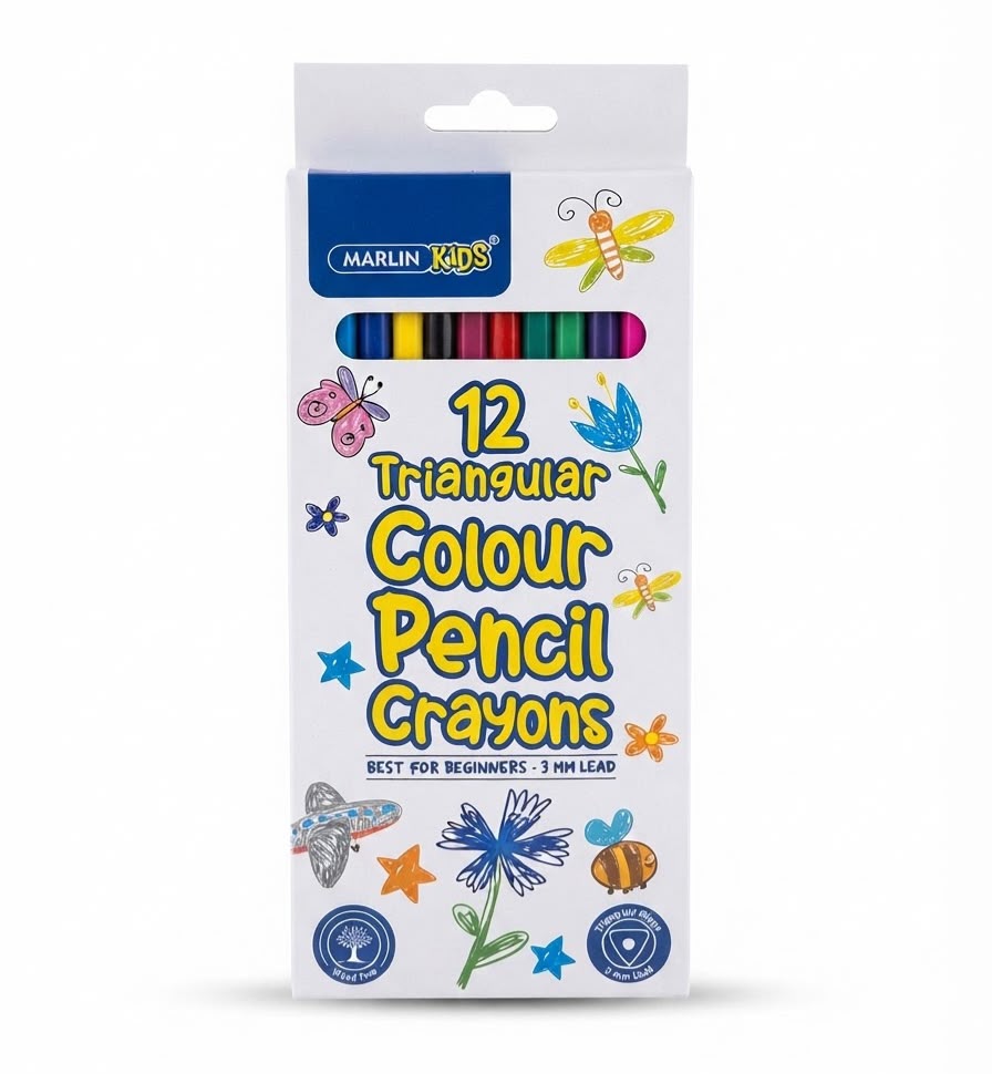 WhatsApp Image 2026-10-08 at 15.46.05 MARLIN KIDS COLOUR PENCILS – 12PC – TRIANGULAR - Image 1