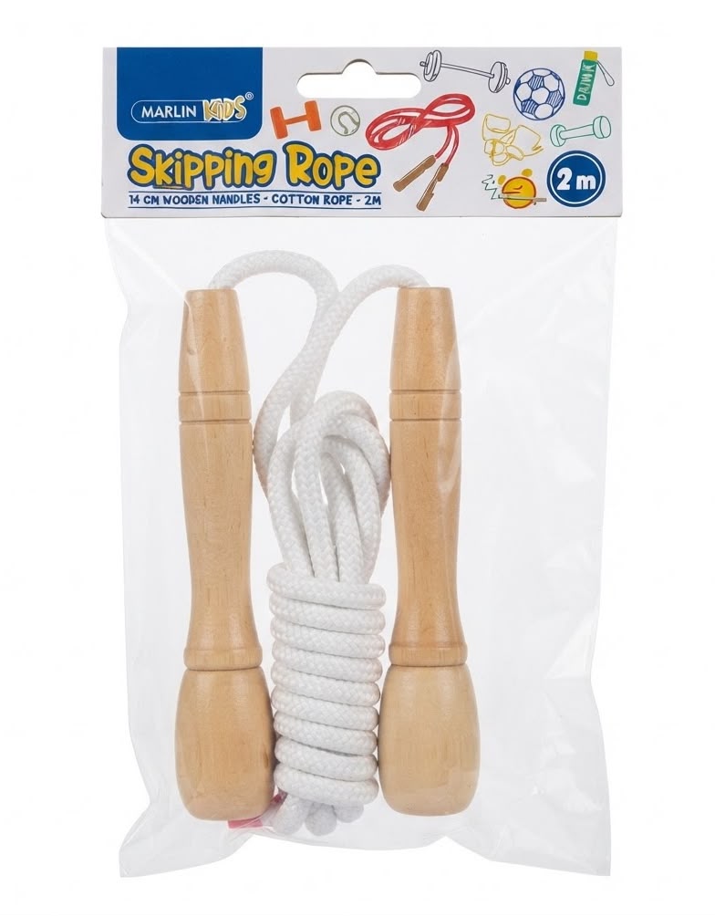 WhatsApp Image 2026-10-09 at 09.17.49 MARLIN KIDS SKIPPING ROPE – 2M WITH WOODEN HANDLES - Image 1