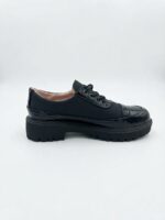 LADIES’ LACE-UP LOAFERS – PATENT & PU WITH RIBBED SOLE | SQUARE LIFE