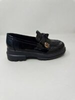LADIES’ PATENT LOAFERS – CHUNKY SOLE WITH BOW & DD BADGE | SQUARE LIFE - Image 3