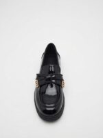 LADIES’ PATENT LOAFERS – CHUNKY SOLE WITH BOW & DD BADGE | SQUARE LIFE - Image 2